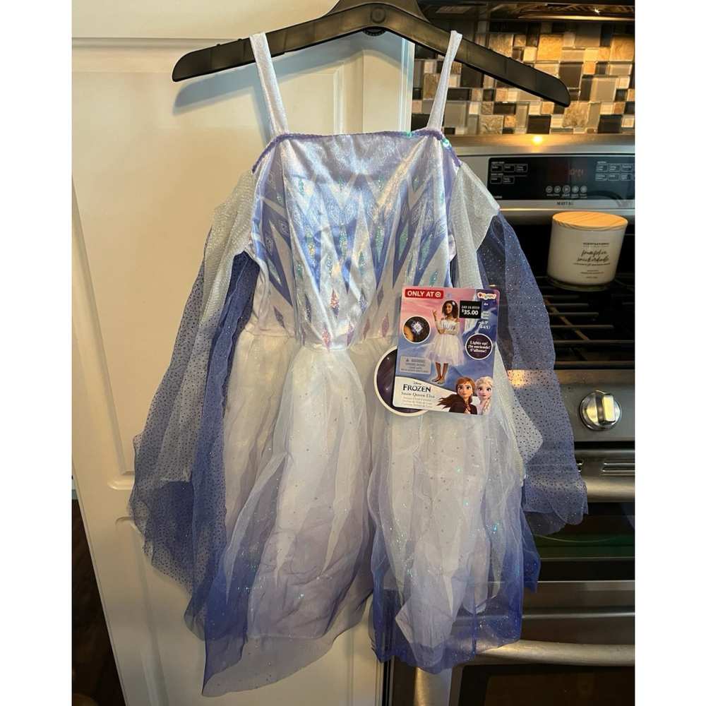 New Frozen Snow Queen Elsa Light Up Disguise Disney Halloween Costume Girls - Picture 2 of 6